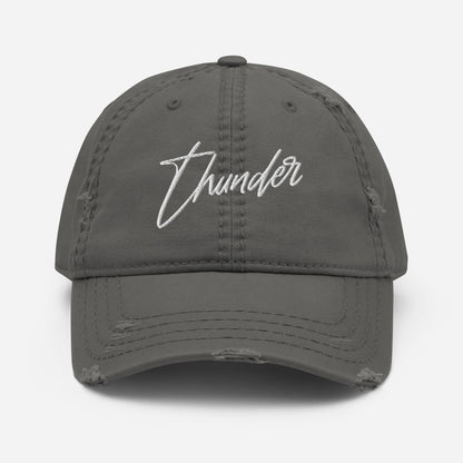 Thunder Script - Distressed Dad Hat