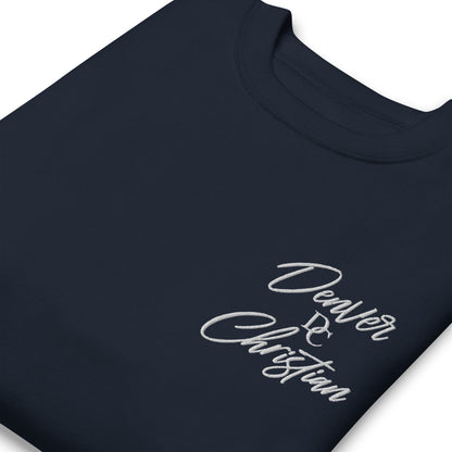 Retro DC Script (Embroidered) - Unisex Premium Sweatshirt