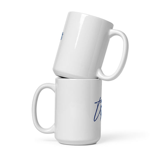 Thunder Script - White glossy mug